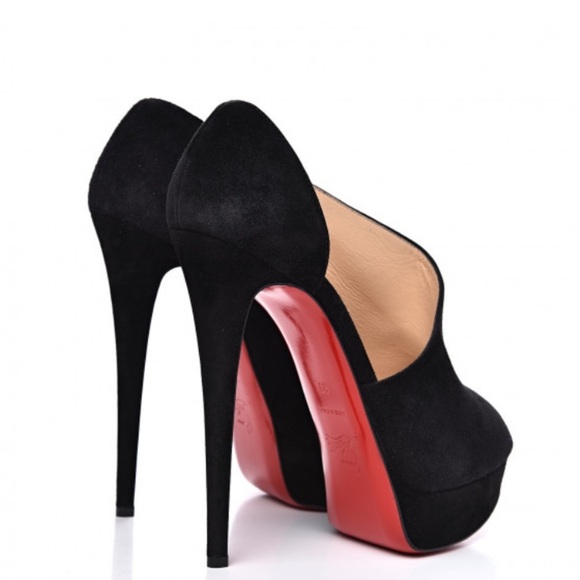 AUTHENTIC CHRISTIAN LOUBOUTIN VEAU VELOURS VERITA 150 BOOTIES 39 SUEDE BLACK - Picture 2 of 16